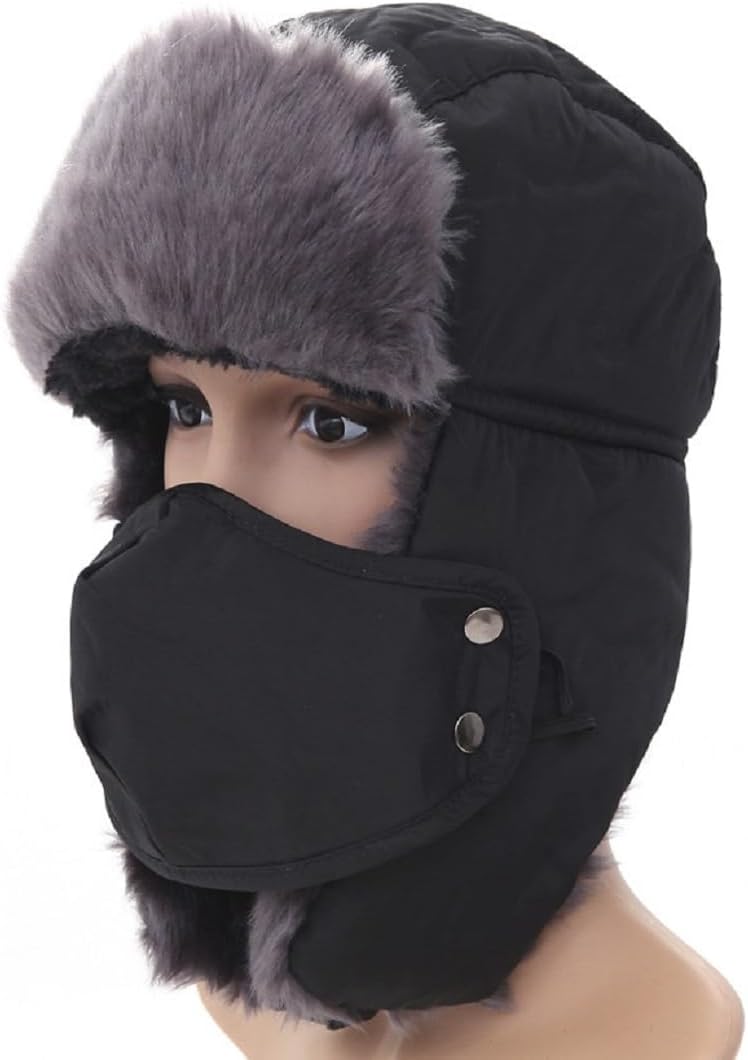 ASWER Trapper Warm Russian Trooper Hat Winter Skiing Cap Women Men Windproof - Image 2